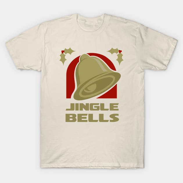 Jingle Bells - Gold T-Shirt by Byway Design